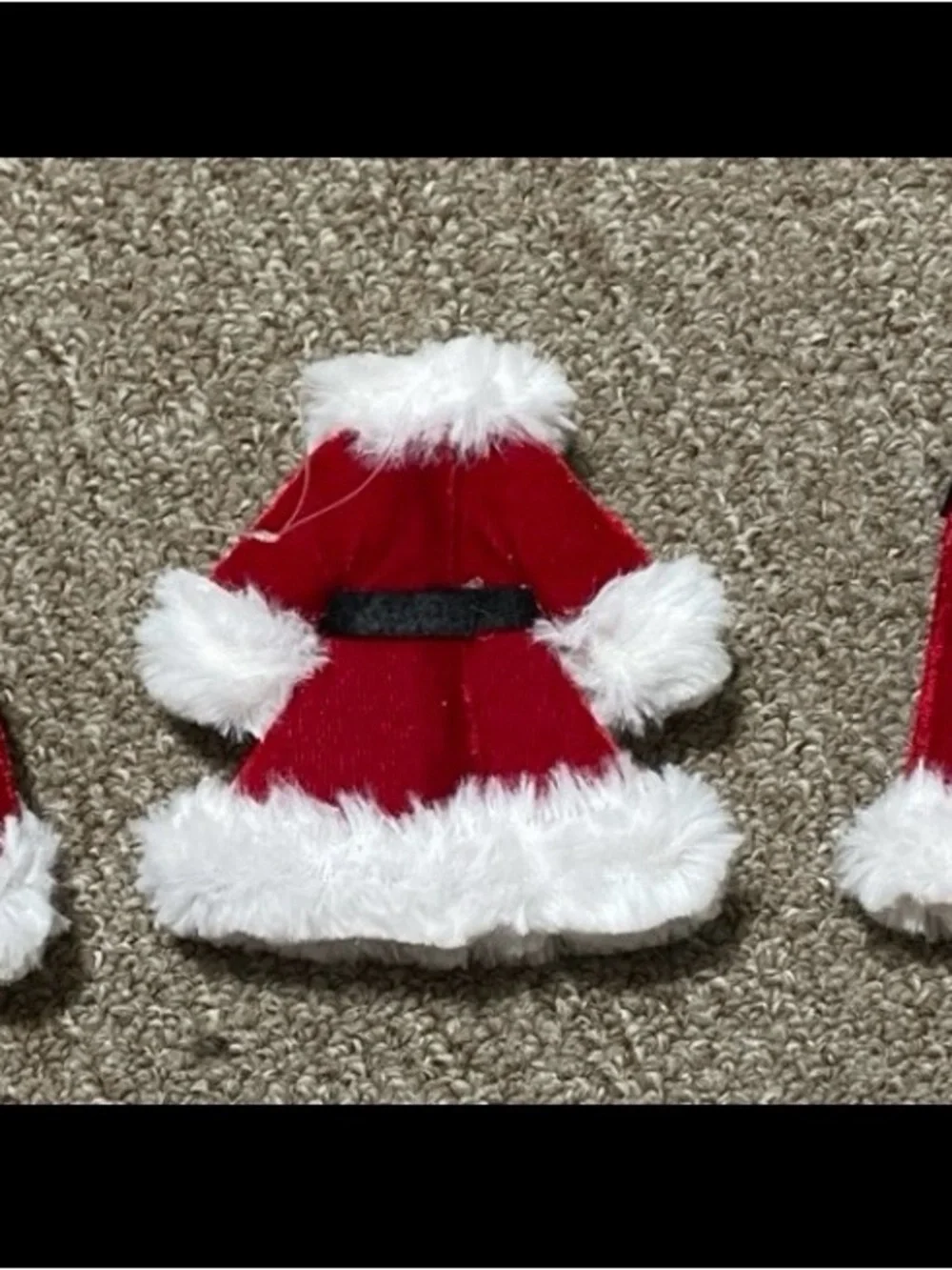 Velvet Santa Coat Jacket Pants and Hat Christmas Ornaments